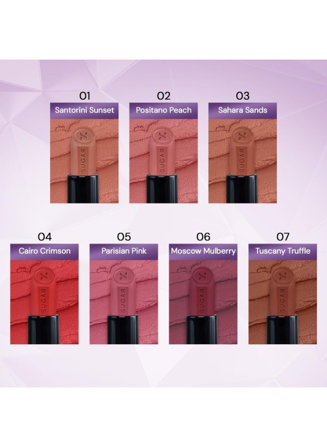 SUGAR Cosmetics Glide Peptide Serum Lipstick with Hyaluronic Acid & Vitamin E | Velvet Matte Finish | Long Lasting & Pigmented | 1 Swipe Full Coverage | 4.2gm - 03 Sahara Sands - Image 2